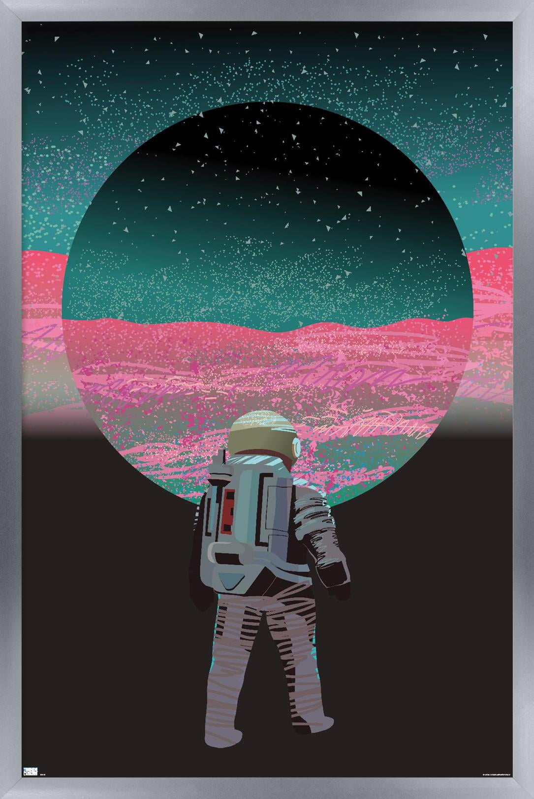 Abstract Astronaut Wall Poster, 22.375" x 34" Framed