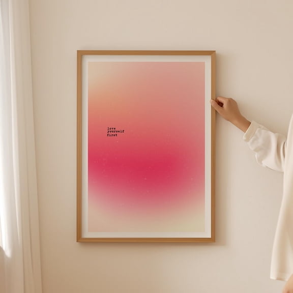 Abstract Aura Quote Poster-Trendy spiritual mainfest Print for dopamine decor Girly pink Wall Art for coquette teenage room decor