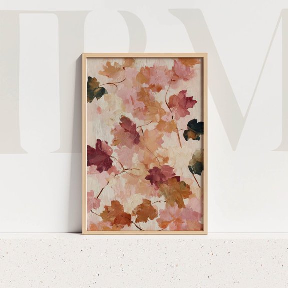 Abstract Autumn Leaves, Warm Fall Foliage Print Home Decor #504, Unframed Poster Size 8x12