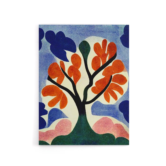Abstract Autumn Tree Canvas Wall Art Print 12X16"