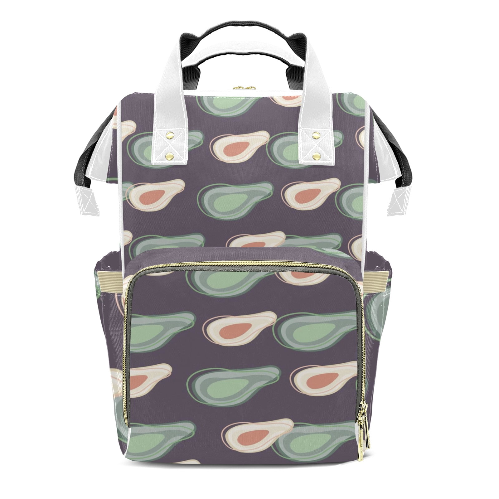 Abstract Avocado Diaper Backpack – Large Capacity, Insulated Baby Bottle Pocket, Multifunctional Mommy Bag for Boys & Girls