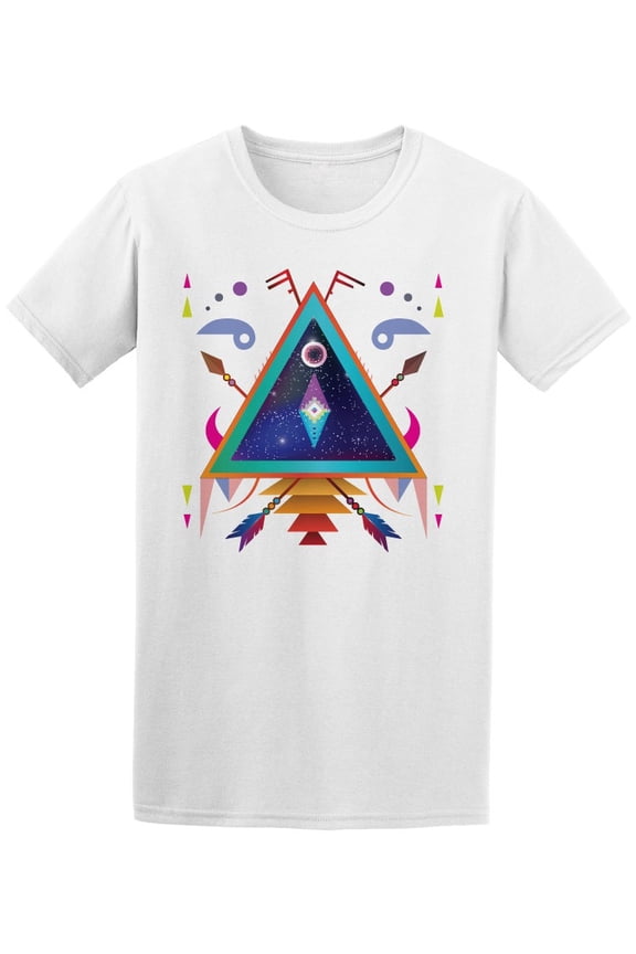 Abstract Aztec Ethnic Galaxy Art T-Shirt Men -Image by Shutterstock, Male Large