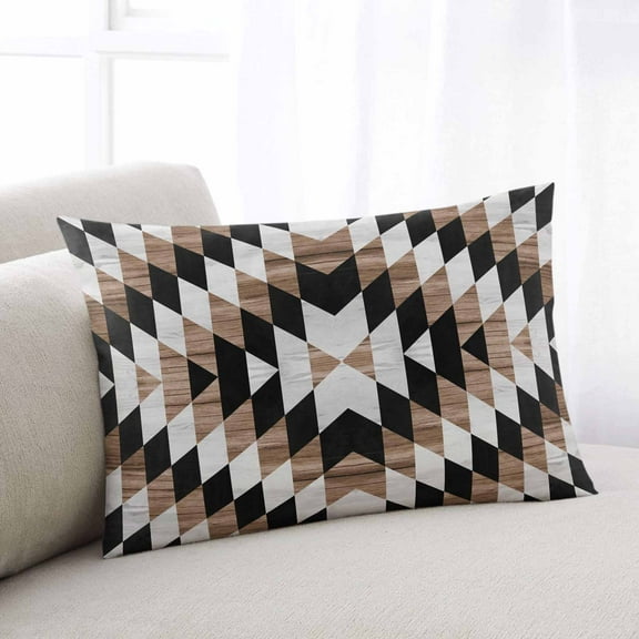 Abstract Aztec Throw Pillow Covers, Brown Geometric Farmhouse Southwestern Soft Breathable Pillow Cases with Invisible Zipper for Sleeping, King Size Pillowcases for Couch Bed Sofa Chair 20x36 Inches