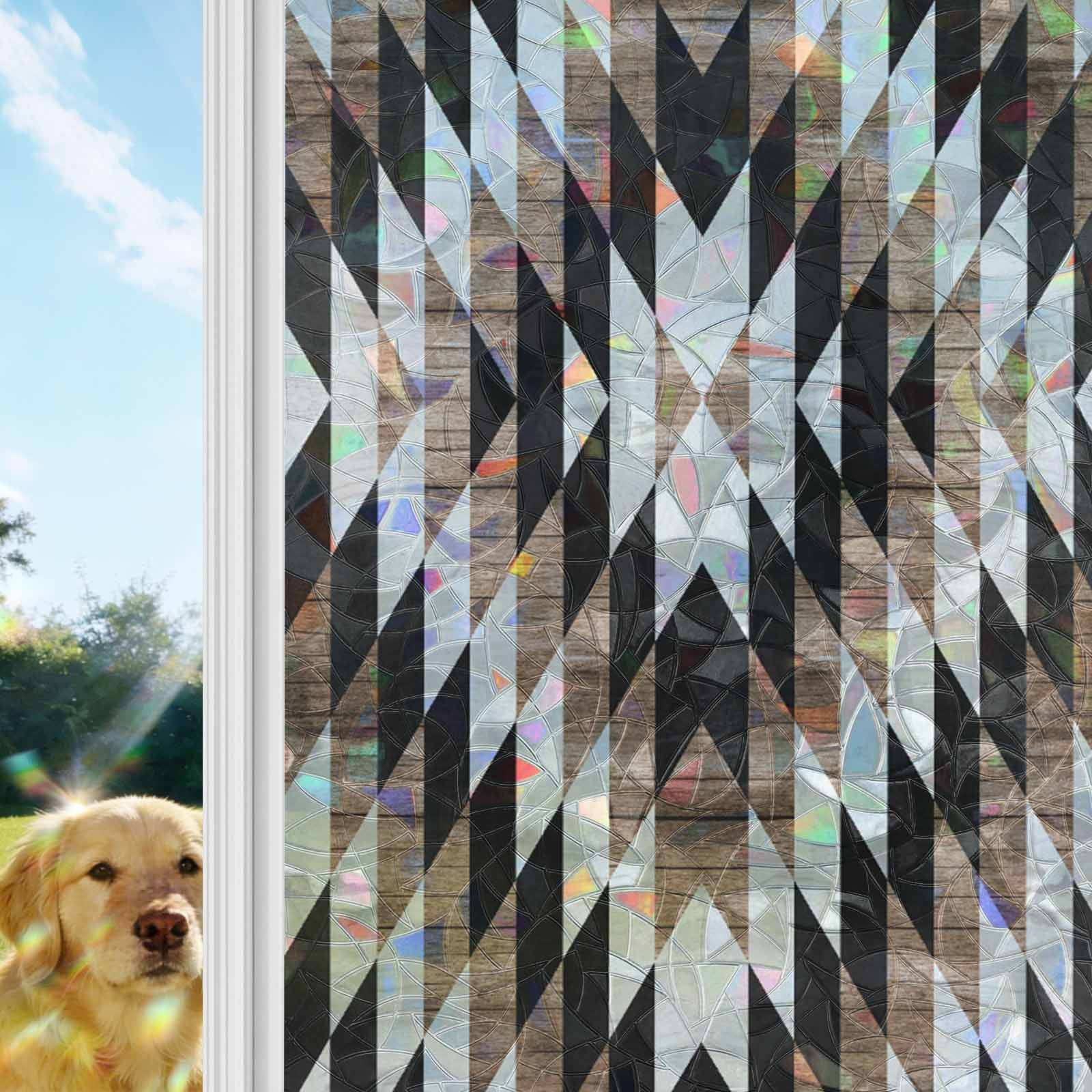 Abstract Aztec Window Privacy Film Stain Glass,Reusable Decorative ...