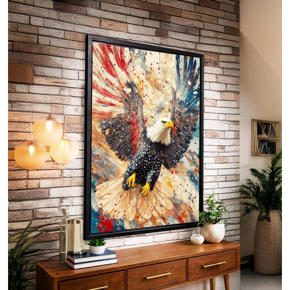 Abstract Bald Eagle Poster, Unframed Paper Poster 8x10in