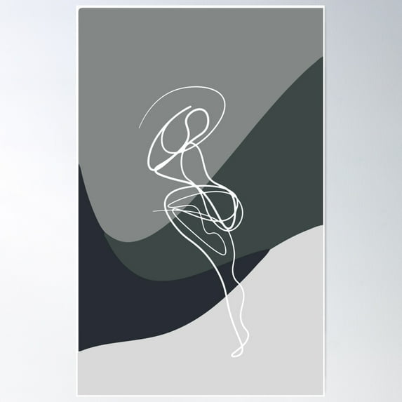 Abstract Ballerina Poster Wall Art, Modern Wall Decor For Living Room Bedroom, 12x18 UNFRAMED