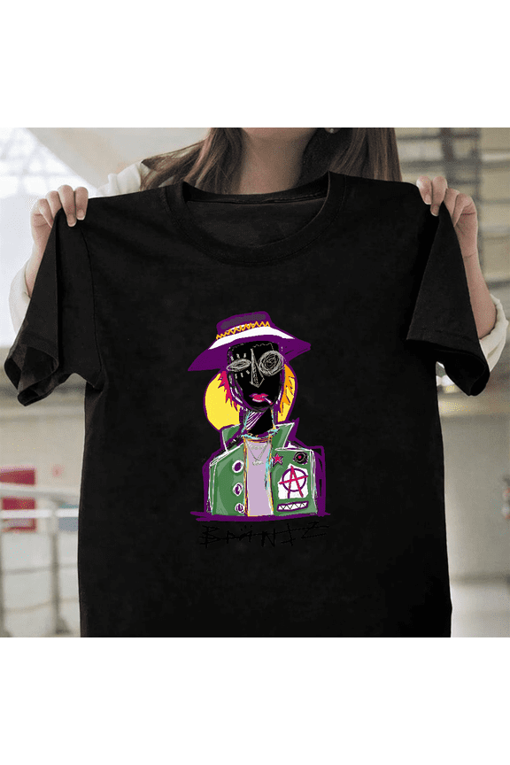 Abstract Basquiat Style Face Art Graphic Artistic Expression Unisex T-Shirt, up to size 3XL.