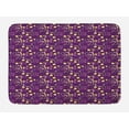 thumbnail image 1 of Abstract Bath Mat, Contemporary Pattern of Circles and Polka Dots, Plush Bathroom Decor Mat with Non Slip Backing, 29.5" X 17.5", Purple Brown, by Ambesonne, 1 of 2