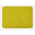 thumbnail image 1 of Abstract Bath Mat, Creative Bicolour Design Style Leaf and Bush Inspired Motif Pattern, Plush Bathroom Decor Mat with Non Slip Backing, 29.5" X 17.5", Pale Coffee Yellow, by Ambesonne, 1 of 2