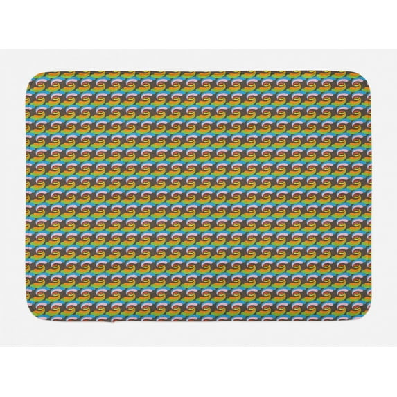 Abstract Bath Mat, Dreamy Themed Pattern of Colorful Rhythmic Motif on Diagonal Lines, Plush Bathroom Decor Mat with Non Slip Backing, 29.5" X 17.5", Multicolor, by Ambesonne