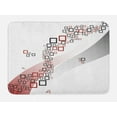 thumbnail image 1 of Abstract Bath Mat, Fractal Square Shaped Geometrical Forms with Wavy Two Colored Backdrop Artwork, Non-Slip Plush Mat Bathroom Kitchen Laundry Room Decor, 29.5 X 17.5 Inches, Grey and Red, Ambesonne, 1 of 2
