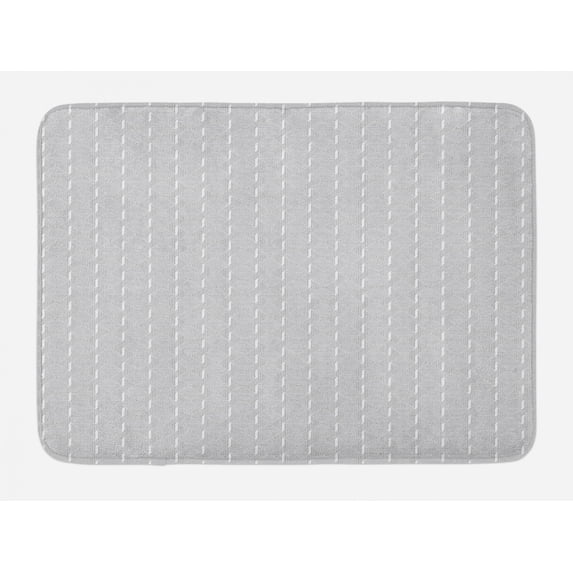 Abstract Bath Mat, Geometric Contemporary Square Connecting Spirals Simplistic Mosaic Art Deco, Plush Bathroom Decor Mat with Non Slip Backing, 29.5" X 17.5", Grey and White, by Ambesonne