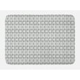 thumbnail image 1 of Abstract Bath Mat, Horizontally Arranged Illustration of Greyscale Stripes and Triangles, Plush Bathroom Decor Mat with Non Slip Backing, 29.5" X 17.5", Dark Grey White Dimgray, by Ambesonne, 1 of 2