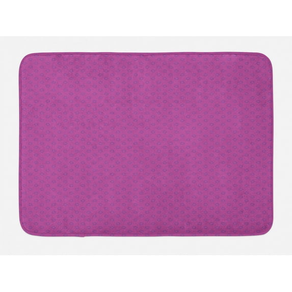 Abstract Bath Mat, Minimal Style Pattern of Geometric Modern Motif Funky Bicolor Art, Plush Bathroom Decor Mat with Non Slip Backing, 29.5" X 17.5", Fuchsia and Royal Blue, by Ambesonne