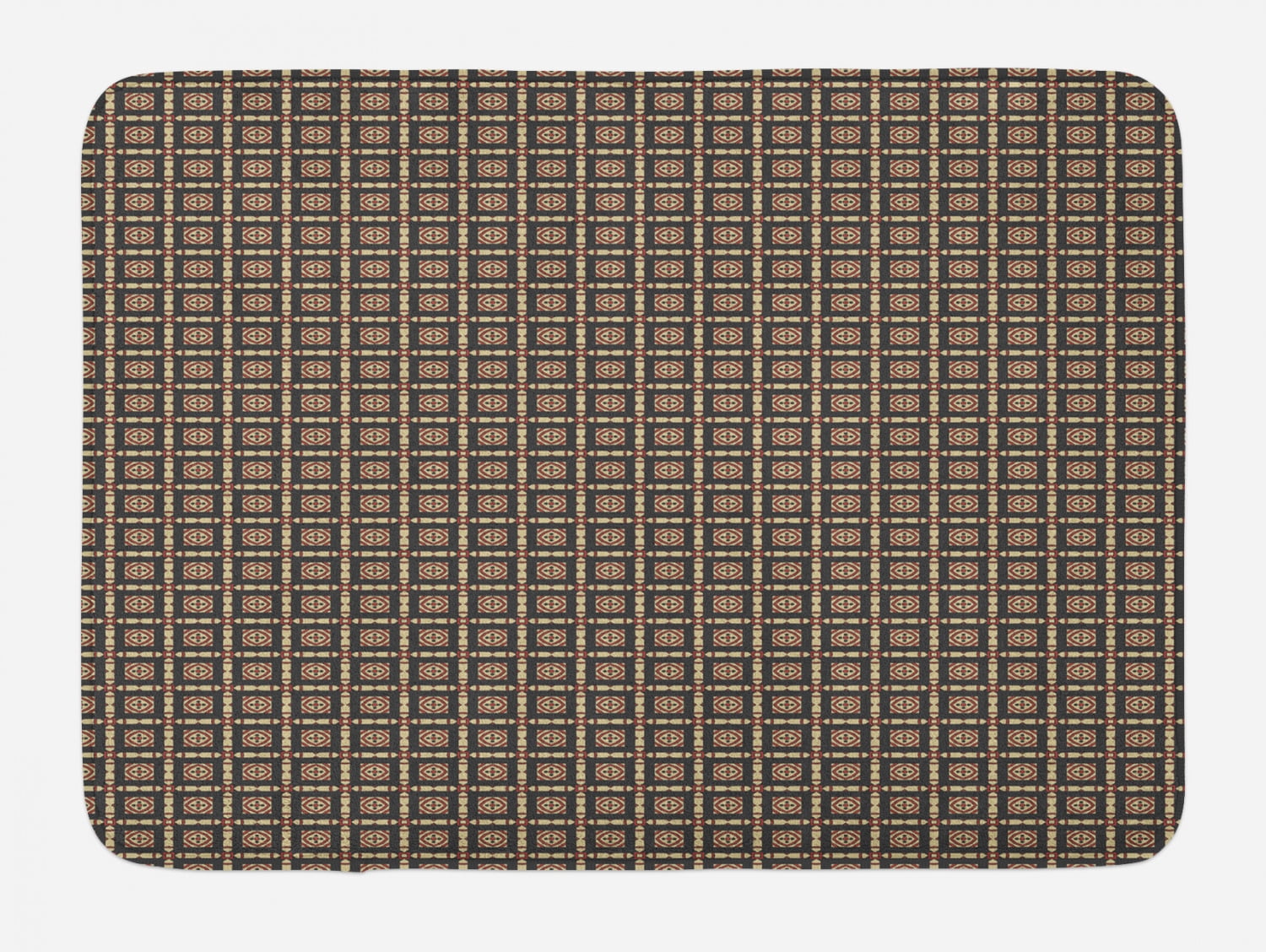 Abstract Bath Mat, Pattern of Retro Style Squares Checkered Design ...