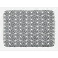thumbnail image 1 of Abstract Bath Mat, Repeated Geometric Shapes in Traditional Art Portuguese Tile Pattern, Plush Bathroom Decor Mat with Non Slip Backing, 29.5" X 17.5", White and Pale Taupe, by Ambesonne, 1 of 2