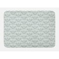thumbnail image 1 of Abstract Bath Mat, Rhythmic Pattern of Chandelier Like Damask Motifs on Plain Backdrop, Plush Bathroom Decor Mat with Non Slip Backing, 29.5" X 17.5", White Pale Sage Green, by Ambesonne, 1 of 2