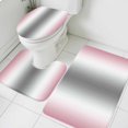 thumbnail image 1 of Abstract Bathroom Rugs Set Gray Pink Gradient Ombre Non Slip Absorbent Soft Bath Mats 3 Piece Set with Bathroom Rug, U-Shaped Floor Mat, Toilet Seat Cover Large Size, 1 of 9