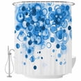 thumbnail image 1 of Abstract Bathroom Shower Curtains with Hooks, Blue Gradient Watercolors Ink Points Minimalist Style Waterproof Fabric Washable Shower Curtain for Home Hotel Bathtub Decor 72x72 Inch, 1 of 9