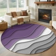 thumbnail image 1 of Abstract Beach 7FT Round Area Rugs for Living Room Aesthetic Grey to Purple Gradient Ultra-Thin Non-Slip Round Rugs Machine Washable Low Pile Circle Carpet for Bedroom Kitchen Nursery, 1 of 9