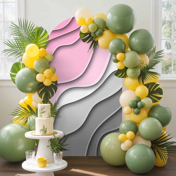 Abstract Beach Arch Backdrop Cover, 7.2FT, Aesthetic Grey to Pink Gradient Spandex Arch Covers Double-Sided Backdrop for Wedding Birthday Party Photo Background Decoration