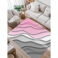 thumbnail image 1 of Abstract Beach Area Rug for Bedroom 2.7x5 Ft Aesthetic Grey to Pink Gradient Super Soft fuzzy Throw Rug Non-Slip Fluffy Plush Indoor Floor Carpet for Living Room Nursery Home Decor, 1 of 8