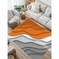thumbnail image 1 of Abstract Beach Area Rug for Bedroom 4x6 Ft Aesthetic Grey to Orange Gradient Super Soft fuzzy Throw Rug Non-Slip Fluffy Plush Indoor Floor Carpet for Living Room Nursery Home Decor, 1 of 8