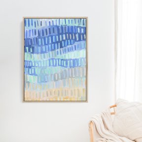 Abstract Beach Art Ocean In Mint Blue For Coastal Modern Decor By Jetty Home Wall Art "Sea Rays" Art