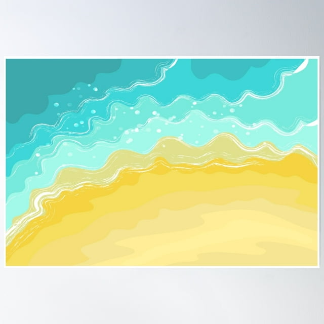 Abstract Beach Drawing, Beautiful Graphic Design Poster Wall Art