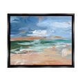 thumbnail image 1 of Abstract Beach Nautical Scenery Landscape Painting Jet Black Framed Art Print Wall Art, 1 of 6