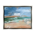 thumbnail image 1 of Abstract Beach Nautical Scenery Landscape Painting Luster Gray Framed Art Print Wall Art, 1 of 6