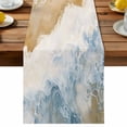 Abstract Beach Ocean Table Runner, Summer Coastal Sea Waves Beige ...