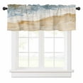 thumbnail image 1 of Abstract Beach Ocean Valances for Windows Summer Coastal Sea Waves Beige Gradient Rod Pocket Curtain Valance Window Treatment Short Curtains for Kitchen Living Room, 42"x12", 1 of 5