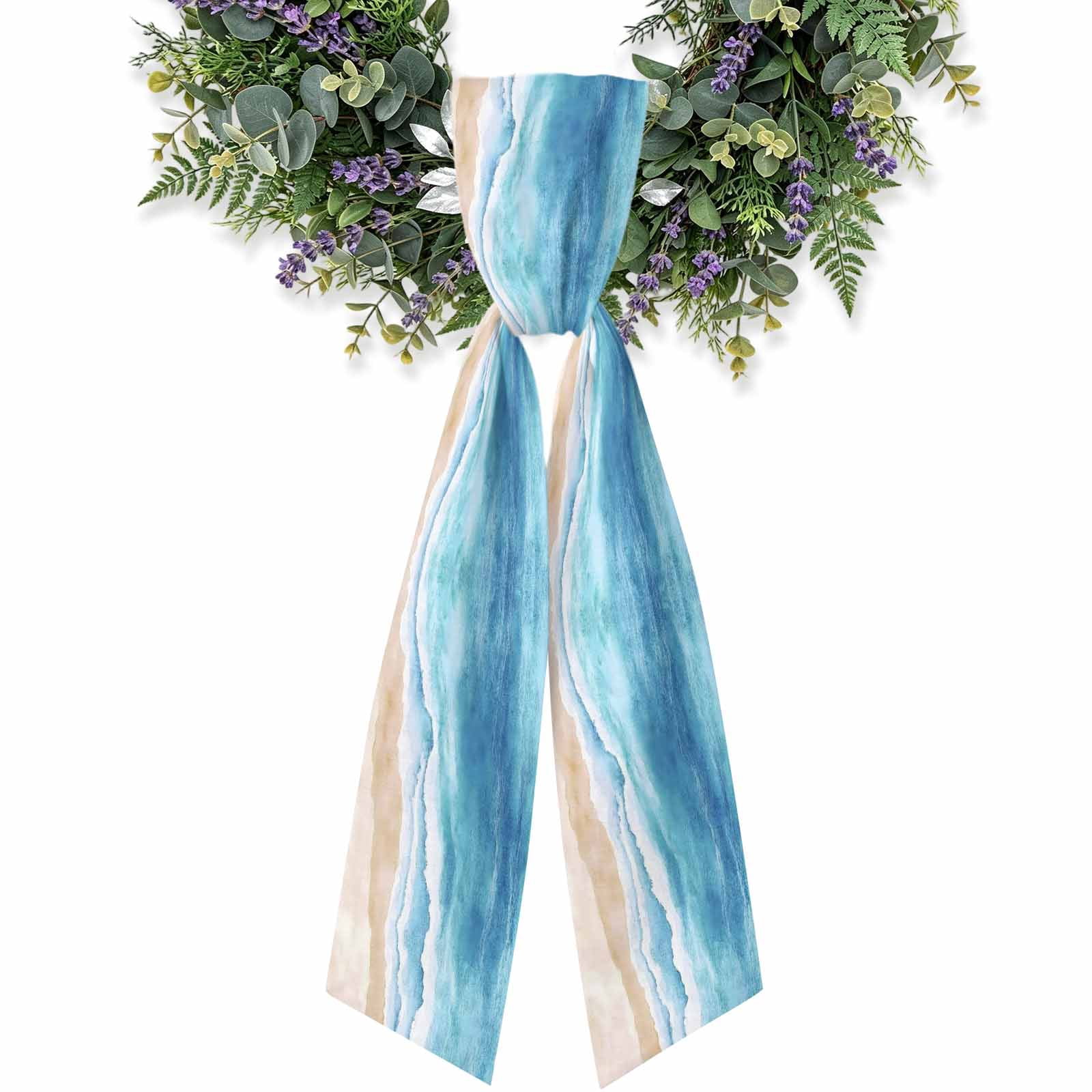 Abstract Beach Ocean Wreath Sash for Front Door 4.5