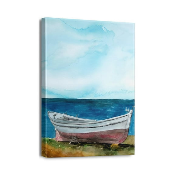 Abstract Beach Picture Wall Art seabeach with sail Artwork Painting for Bedroom Modern Artwork Painting Bedroom Home Decoration (12x16 Panel)