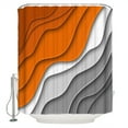 thumbnail image 1 of Abstract Beach Shower Curtain, 48" x 72", Aesthetic Grey to Orange Gradient Waterproof Bathroom Curtain Washable Shower Curtain Set with 12 Hooks, 1 of 6