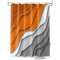 Abstract Beach Shower Curtain, Aesthetic Grey to Orange Gradient Waterproof Shower Curtain Set with 12 Hooks Lightweight Washable Fabric Shower Curtains for Bathroom 36x72 Inches