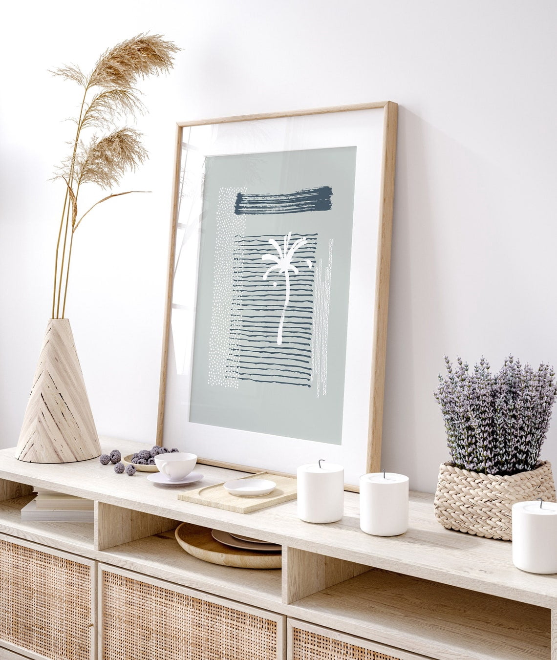 Abstract Beach Wall Art Print, Palm Tree, Boho Coastal, Coastal Living ...