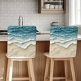 thumbnail image 1 of Abstract Beach Waves Chair Covers Set of 6 Watercolor Blue Ocean Sand Chair Back Covers Stretch Removable Washable Chairs Slipcovers Chair Protector for Dining Room Kitchen Party Decor, 1 of 5