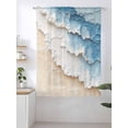 Abstract Beach Waves Sheer Curtains 72 Inch Long 1 Panel Watercolor ...