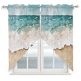Abstract Beach Waves Swag Valances for Windows 63 inches Long, Retro ...