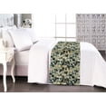 thumbnail image 1 of Abstract Bed Runner, Mosaic Inspired Pattern Tile Like Square Shapes Modern Trippy Design, Decorative Accent Bedding Scarf for Hotels Homes & Guest Rooms, King, Teal Khaki and Dark Grey, by Ambesonne, 1 of 3