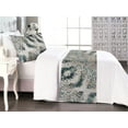 thumbnail image 1 of Abstract Bed Runner Set, Colorful Whimsical Shapes Minimalist Stars Grungy Illustration, Decorative Bedding Scarf & 2 Pillow Shams for Hotels Homes, King, Cadet Blue and Pale Chocolate, by Ambesonne, 1 of 3