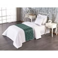 thumbnail image 1 of Abstract Bed Runner, Swirly Wave Like Modern Boho Design in Bicolour Style Dotted Wavy Forms, Decorative Accent Bedding Scarf for Hotels Homes & Guest Rooms, Twin, Teal and Pale Brown, by Ambesonne, 1 of 3