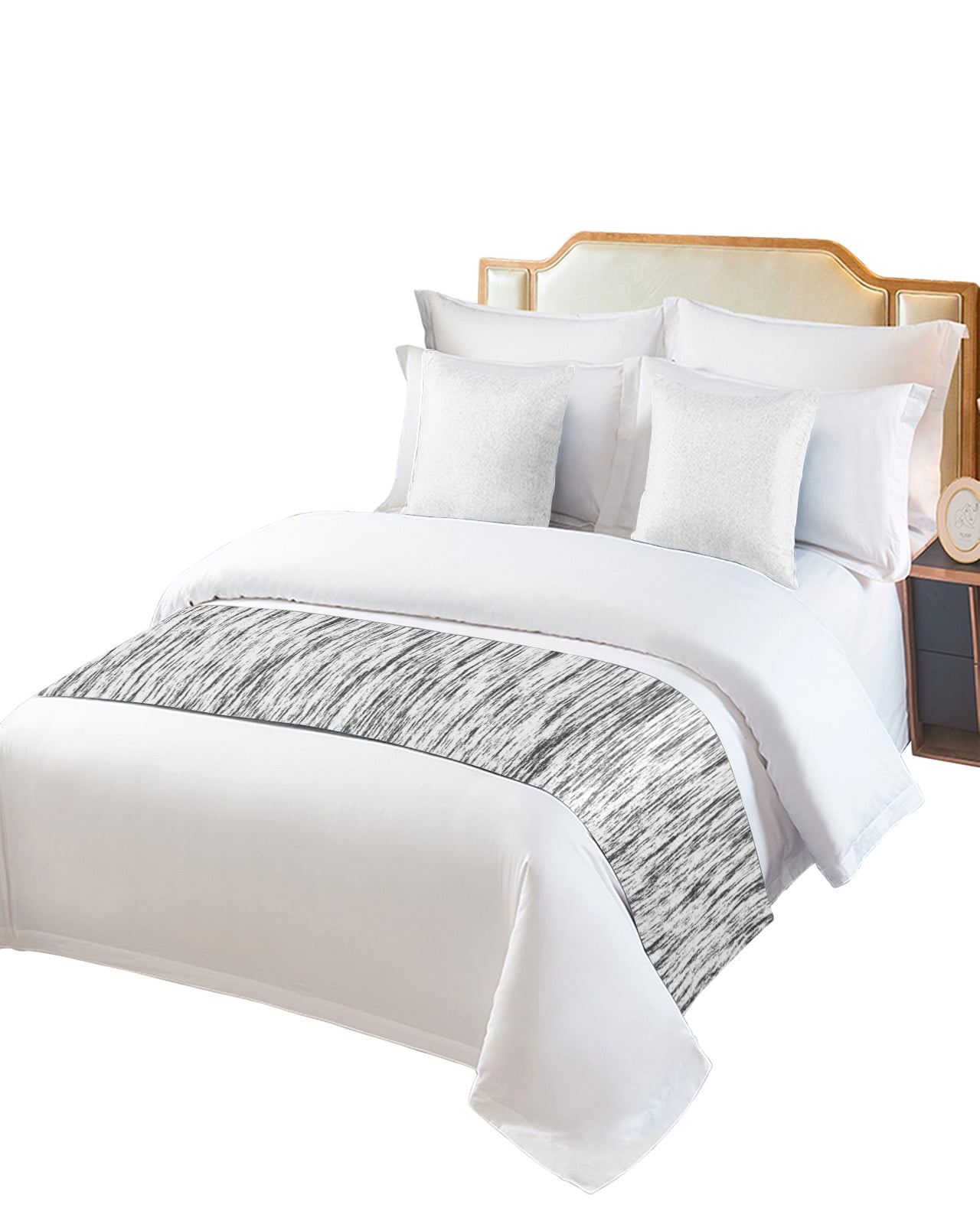 Abstract Bed Runner for Twin Size Bed,Bedspread Protector Slipcover Bed