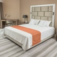 thumbnail image 1 of Abstract Bed Runner, Unusual Concept Geometry Inspired Motif in Bicolour Design, Decorative Accent Bedding Scarf for Hotels Homes and Guestrooms, King, Dark Orange Vermilion, by Ambesonne, 1 of 2