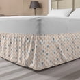 thumbnail image 1 of Abstract Bed Skirt, Continuous Simple Pastel Crystal Diamond Shapes with Geometric Details Print, Elastic Bedskirt Dust Ruffle Wrap Around for Bedding Decor, 4 Sizes, Peach and Grey, by Ambesonne, 1 of 2