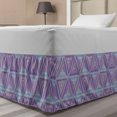 thumbnail image 1 of Abstract Bed Skirt, Geometric Shapes in Neon Colors Mosaic Patterns Triangular Dimensions, Elastic Bedskirt Dust Ruffle Wrap Around for Bedding Decor, 4 Sizes, Lavender Pale Sky Blue, by Ambesonne, 1 of 2