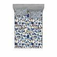 thumbnail image 1 of Abstract Bedding Set with Sheet & Covers, Abstract Circle Round in Color Bubble Retro Celebration Design, Printed Bedroom Decor 2 Shams, 4 Sizes, Sky Blue Cinnamon, by Ambesonne, 1 of 3