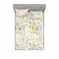 thumbnail image 1 of Abstract Bedding Set with Sheet & Covers, Abstract Lines with Colorful Dots Curves Floral Inspirations in Absurd Artwork, Printed Bedroom Decor 2 Shams, 4 Sizes, Multicolor, by Ambesonne, 1 of 3